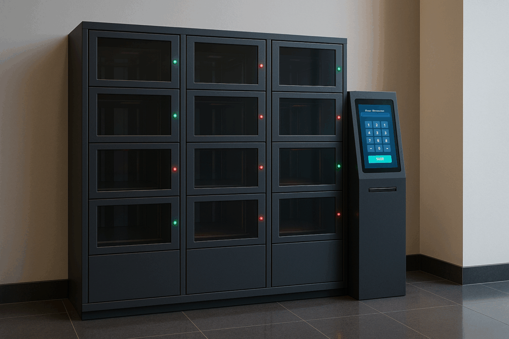 Refrigerated food lockers installed indoors